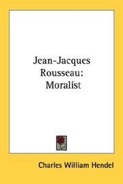 Cover of: Jean-Jacques Rousseau: Moralist