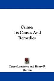 Cover of: Crime by Cesare Lombroso