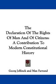 Cover of: The declaration of the rights of man and of citizens