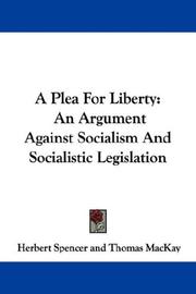 Cover of: A Plea For Liberty | 