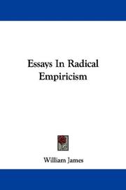 Cover of: Essays In Radical Empiricism by William James, William James