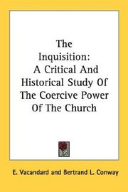 Cover of: The Inquisition by E. Vacandard