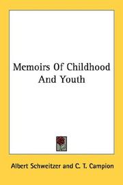 Cover of: Memoirs Of Childhood And Youth