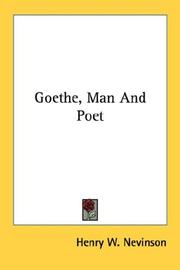 Cover of: Goethe, Man And Poet by Henry Woodd Nevinson
