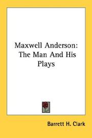 Cover of: Maxwell Anderson by Barrett H. Clark