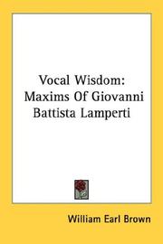 Cover of: Vocal Wisdom by William Earl Brown