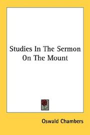 Cover of: Studies In The Sermon On The Mount by Oswald Chambers