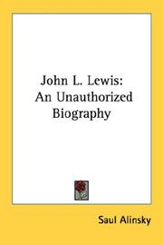 Cover of: John L. Lewis by Saul David Alinsky