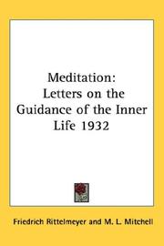 Cover of: Meditation by Friedrich Rittelmeyer