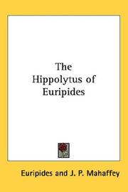 Cover of: The Hippolytus of Euripides by Euripides