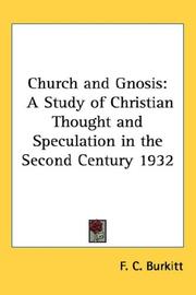 Cover of: Church and Gnosis by F. Crawford Burkitt