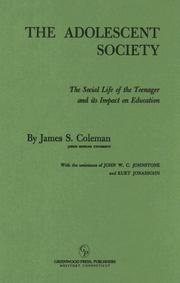 Cover of: The adolescent society