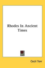 Cover of: Rhodes In Ancient Times by Cecil Torr