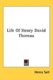 Cover of: Life Of Henry David Thoreau by Henry Salt