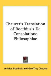 Cover of: Chaucer's Translation of Boethius's De Consolatione Philosophiae