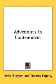 Cover of: Adventures in Contentment by David Grayson, David Grayson