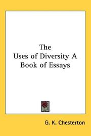 Cover of: The Uses of Diversity A Book of Essays by Gilbert Keith Chesterton