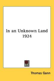 Cover of: In an Unknown Land 1924