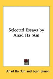 Cover of: Selected Essays by Ahad Ha 'Am