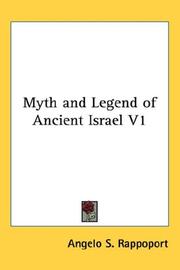 Cover of: Myth and Legend of Ancient Israel V1