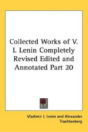 Cover of: Collected Works of V. I. Lenin Completely Revised Edited and Annotated Part 20
