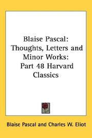 Cover of: Blaise Pascal: Thoughts, Letters and Minor Works: Part 48 Harvard Classics