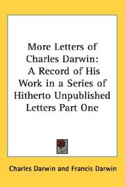 Cover of: More Letters of Charles Darwin by Charles Darwin