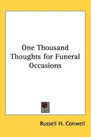 Cover of: One Thousand Thoughts for Funeral Occasions by Russell Herman Conwell