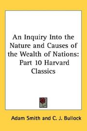 Cover of: An Inquiry Into the Nature and Causes of the Wealth of Nations by Adam Smith