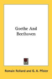 Cover of: Goethe and Beethoven