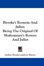 Romeus and Juliet by Arthur Brooke