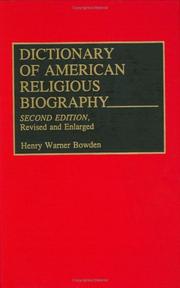 Cover of: Dictionary of American religious biography
