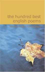 Cover of: The Hundred Best English Poems by Adam L. Gowans