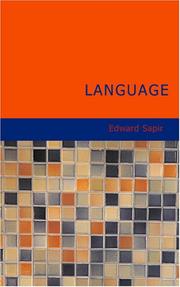 Cover of: Language by Edward Sapir