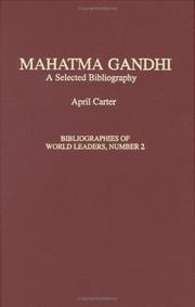 Cover of: Mahatma Gandhi: a selected bibliography