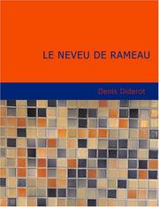 Cover of: Le neveu de Rameau (Large Print Edition) by Denis Diderot