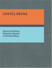 Cover of: Contes bruns (Large Print Edition) by Honoré de Balzac