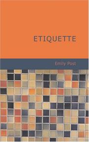 Cover of: Etiquette by Emily Post, Emily Post