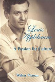Cover of: Louis Applebaum by Walter G. Pitman