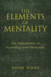 Cover of: elements of mentality | Hume, David