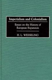 Cover of: Imperialism and colonialism: essays on the history of European expansion