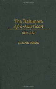Cover of: The Baltimore Afro-American, 1892-1950 by Hayward Farrar