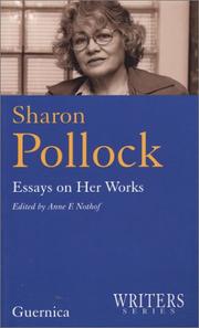 Cover of: Sharon Pollock by edited by Anne F. Nothof.