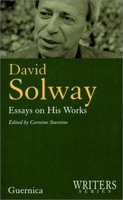 Cover of: David Solway: Essays on His Works (Writers Series 4)