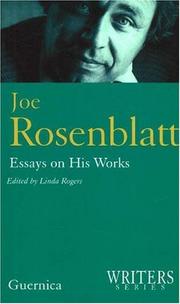 Cover of: Joe Rosenblatt by Linda Rogers