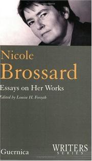 Cover of: Nicole Brossard by edited by Louise H. Forsyth.