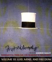 Cover of: First philosophy by edited by Andrew Bailey.