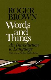 Cover of: Words and Things by Roger Brown