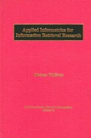 Cover of: Applied Informetrics for Information Retrieval Research (New Directions in Information Management)