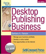 Cover of: Start and Run a Desktop Publishing Business (Start & Run a) by Barbara A. Fanson